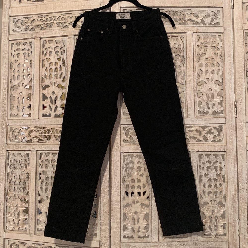 REFORMATION Rich Black Ultra High Waist Crop Jeans